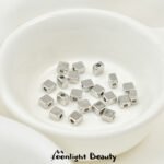 Color preserving 18k package gold small square square beads loose beads handmade DIY beaded bracelet necklace jewelry accessories - Image 7