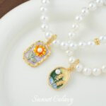 Monet Garden Oil Painting Wind Pendant Single Pendant Flower Handmade Beaded DIY Material Bracelet Necklace Accessories - Image 5