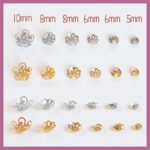 18k real gold color retaining hollow bag golden flower cap bead holder spacer DIY beaded jewelry bracelet spacer accessories
