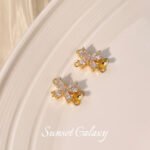 French 18K gold copper plated real gold zircon butterfly tail buckle connection buckle handmade diy jewelry accessories material - Image 6