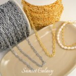 14k18k Real Gold Plated Flat Round Tassel Chain O-Chain Handmade DIY Beaded Accessories Bracelet Necklace Jewelry Material - Image 3