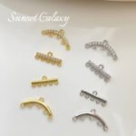 gold plated color retaining bar porous pendant diy handmade beaded material bracelet necklace earrings jewelry accessories - Image 5