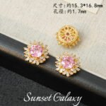 18K Sunflower Zircon Rose Cut Full Zircon Accessories Handmade DIY Beaded Bracelet Necklace Jewelry Accessories Material - Image 8