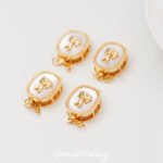 18K Gold Angel Set Fritillaria Oval Buckle DIY Bracelet Necklace Connection Buckle Accessories Jewelry Beaded Material - Image 4