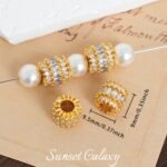 18K Real Gold Plated Zircon High Color Retention Barrel Beads Spacer Beads Handmade DIY Beaded Bracelet Necklace Jewelry Accessories Material - Image 10