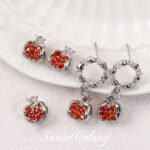 18k Gold-plated Real Gold Red Pomegranate Pendant Handmade diy String Bracelet Necklace Earrings Jewelry Accessories - Image 3