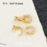 18k bag gold zircon horseshoe closing buckle handmade beaded diy material pearl bracelet necklace jewelry accessories - Image 6