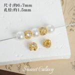 18K Gold-Plated High Color Retention Diamond-Encrusted Three-Sided Flower Spacer Beads Handmade DIY Beaded Bracelet Necklace Jewelry Accessories Material - Image 6