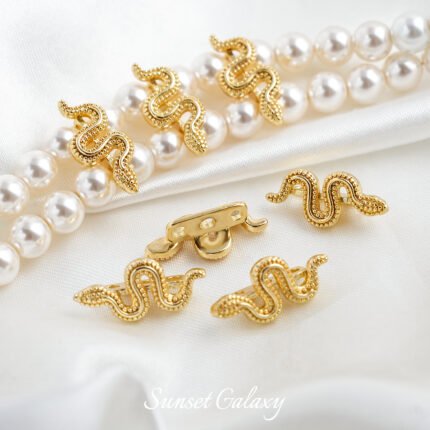 Copper plated real gold double chain three hole small snake beads handmade DIY bracelet necklace beaded loose beads jewelry accessories material