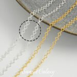 Long-standing gold sunflower 14k18 gold embosed flower chain O-shaped flat chain handmade diy beaded material accessories - Image 11