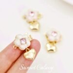 Color preserving 18K gold sweet oil drop flower insert buckle connection buckle diy bracelet necklace accessories material beaded accessories