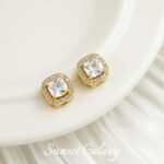 18k gold-plated diamond stone hollow square beads handmade diy material beaded bracelet necklace accessories - Image 5