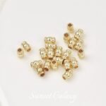 18K Gold Pumpkin Pattern Small Man Waist Straight Tube Beads Beads Handmade DIY Beaded Bracelet Necklace Accessories - Image 5