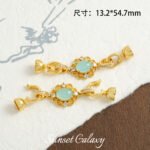 18k Copper Plated Real Gold Color Shibao Double End Buckle Handmade Beaded DIY Material Bracelet Necklace Accessories - Image 6