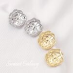 18K Gold-Plated Color-Preserving Pleated Flower Earrings Earrings DIY Earrings Earrings Beaded Pearl Jewelry Accessories Materials - Image 2