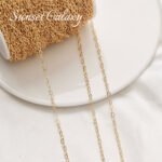 18K Gold Color Peach Heart Love Chain Extension Chain Handmade DIY String Bracelet Necklace Accessories Material - Image 3