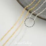 Long-standing gold sunflower 14k18 gold embosed flower chain O-shaped flat chain handmade diy beaded material accessories - Image 15