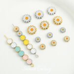 daisy smiley face spacer beads imported stainless steel beads handmade diy beaded material bracelet necklace earring accessories