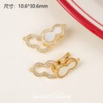 18k Color Refined Gold Plated Gourd Coil Buckle Handmade DIY Bracelet Ring Beaded High Color Retain Jewelry Accessories - Image 8