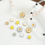 daisy smiley face spacer beads imported stainless steel beads handmade diy beaded material bracelet necklace earring accessories - Image 4
