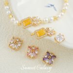 18k Gold Plated Zirconium Diamond Maple Flower Single and Double Hanging Pendant Handmade DIY Beaded Material Bracelet Necklace Accessories - Image 4