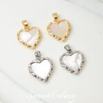 18K gold love white shell white butterfly shell pendant accessories diy handmade beaded pearl bracelet necklace jewelry materials