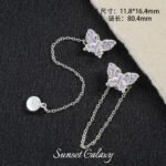 18K Full Diamond Dream Butterfly Color-Preserving Magnetic Buckle Jewelry Hand-Beaded DIY Material Bracelet Necklace Jewelry Accessories - Image 12