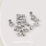 18K Electroplated Real Gold Cut-out Straight Tube Flower Pot Beaded Beaded Handmade DIY Beaded Bracelet Necklace Accessories - Image 3