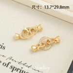 18k gold color retaining micro inlaid zircon disc closing buckle handmade beaded diy material bracelet necklace jewelry accessories - Image 12