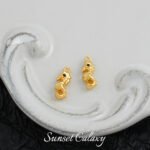[Marine] 18k gold animal pendant small fish seahorse handmade diy beaded material bracelet necklace earrings accessories - Image 10