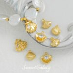 18k Real Gold Plated Zircon Shell Conch Pendant Handmade DIY Beaded Material Bracelet Necklace Earrings Accessories - Image 3