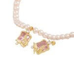 Real Gold Plated Zircon Diamond Square Butterfly Pearl Pendant Handmade DIY Material Bracelet Necklace Beaded Beaded Accessories - Image 5