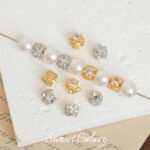 18K Gold-Plated High Color Retention Diamond-Encrusted Three-Sided Flower Spacer Beads Handmade DIY Beaded Bracelet Necklace Jewelry Accessories Material - Image 3