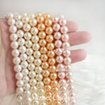 [8mm] imitation of Shi Jia pearl thick coating high run straight hole beads handmade DIY bracelet necklace beads accessories material