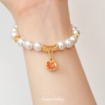 Gold Plated Carved Elbow Tee Pendant Beaded Handmade DIY Bracelet Necklace Beaded Beaded Accessories Material - Image 2