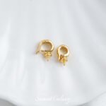 Copper-Plated Real Gold Open Pearl Hanging Buckle Bayonet Cap Handmade DIY Beads Loose Bead Bracelet Necklace Accessories Material - Image 6