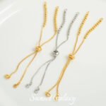 18K Gold Coil Chain Silicone Bead Adjusting Extended Chain Handmade DIY Beaded Material Bracelet Necklace Accessories - Image 5