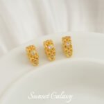 Copper Plated Gold Hollow Zircon Tee Pendant Beaded Handmade DIY Material Bracelet Necklace Beaded Jewelry Accessories - Image 5