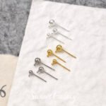 18k electroplated real gold with ring hanging ring peas earring 925 tremella needle ball needle handmade diy string ear accessories - Image 3