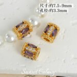 18K Copper Plated Real Gold High Color Retention Zircon Wheel Zirconium Diamond Spacer Beads Handmade DIY Bracelet Necklace Jewelry Accessories Material - Image 10