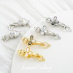 18k Real Gold Plated Zircon Butterfly Pearl Snaps Coil Connection Hatch Accessories Handmade DIY Bracelet Beaded Material - Image 4