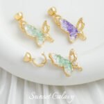 New Chinese Style Oil Dropping Zircon Gold Plated Butterfly Connection Buckle Handmade DIY Material Bracelet Necklace Pendant Jewelry Accessories - Image 3