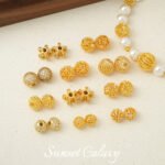 18K Strong Color-Preserving Mesh Flower Ball Cut Out Beads Handmade DIY Beaded Bracelet Necklace Jewelry Accessories Material