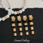 High Color Retention 18K Gold Plated Zircon Clover Spacer Beads Handmade DIY Beaded Bracelet Necklace Jewelry Accessories Material