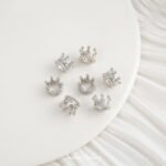 Gold plated crown zircon zircon diamond beads handmade diy beaded pearl loose beads bracelet necklace accessories material - Image 6