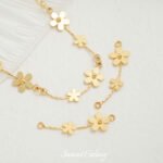 Gold plated color retaining four-leaf clover pendant ear pin DIY handmade beaded bracelet necklace earring jewelry accessories material