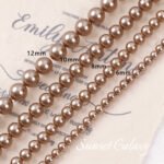 Champagne color imitation Shijia pearl loose beads with holes round beads handmade DIY beaded bracelet necklace ear accessories - Image 2