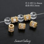 18K Real Gold Plated Heavy Industry Inlaid Zircon High Color Retention Spacer Beads Handmade DIY Beaded Bracelet Necklace Jewelry Accessories Material - Image 14