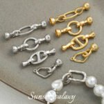 18k Copper Plated Real Gold Round Bead Coil Connection Buckle Head Handmade DIY Beaded Material Bracelet Necklace Accessories