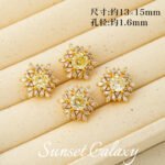 18K Color-Preserving Sparkling Snow Falling Zircon-Plated Beads Pearl Handmade DIY Beaded Bracelet Jewelry Accessories Material - Image 9